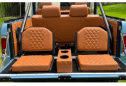 Tailgate package with rear facing safari seats with matching cooler and cup holder